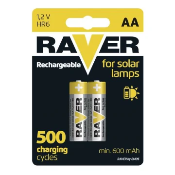 2 db tölthető elem AA RAVER NiMH/1,2V/600 mAh