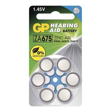 6 db elem hallókészülékbe ZA675 GP HEARING AID 1,45V/630 mAh