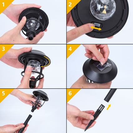 Aigostar - 4 db-os készlet LED RGB napelemes lámpa LED/0,2W/2V 40 mAh IP44