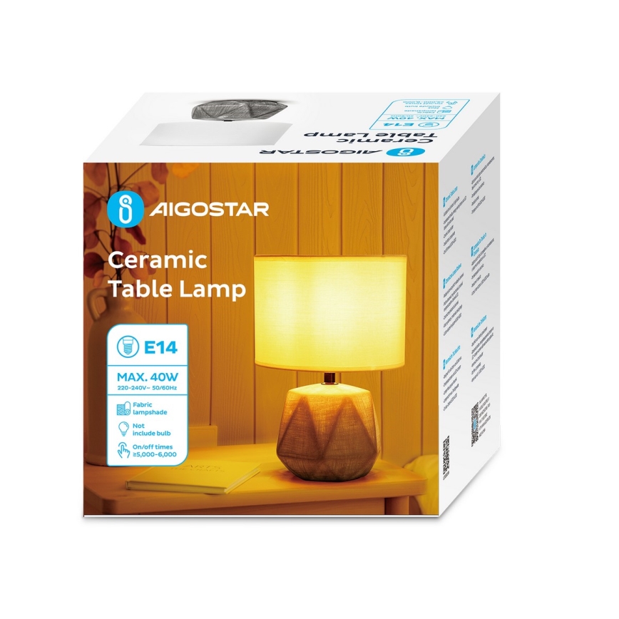 Aigostar - Asztali lámpa 1xE14/40W/230V szürke