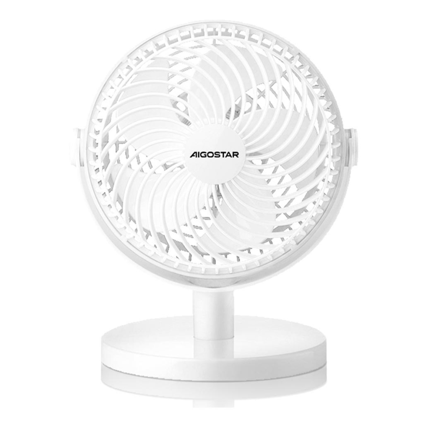 Aigostar - Asztali ventilátor 3W/5V fehér