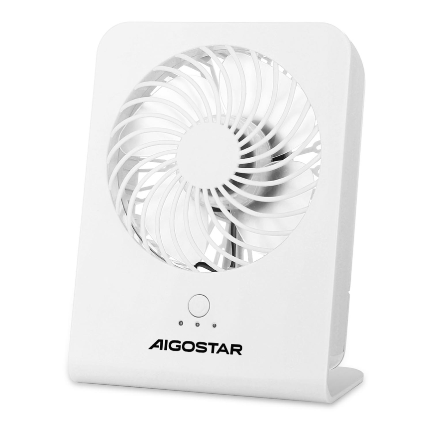 Aigostar - Asztali ventilátor 5W/5V fehér