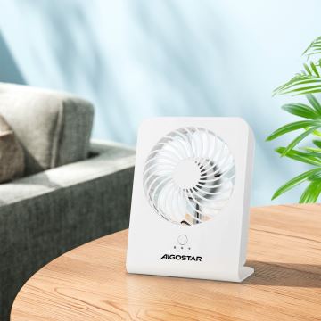 Aigostar - Asztali ventilátor 5W/5V fehér