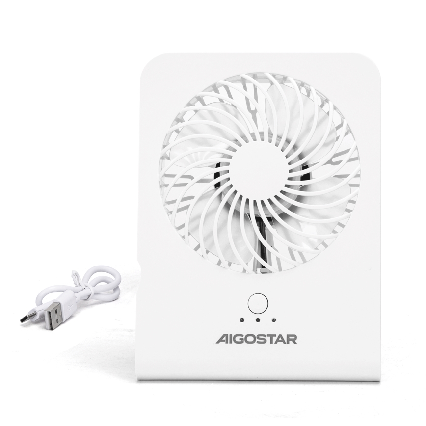 Aigostar - Asztali ventilátor 5W/5V fehér