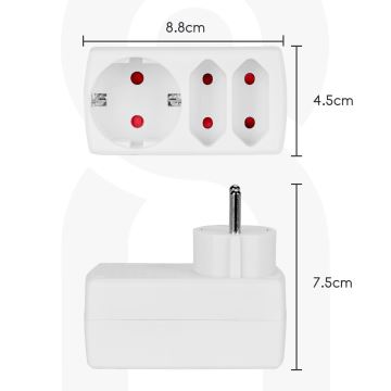 Aigostar - Elosztó aljzat 1x16A/230V + 2x10A