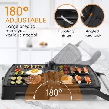 Aigostar - Kontakt grill 1500W/230V króm/fekete