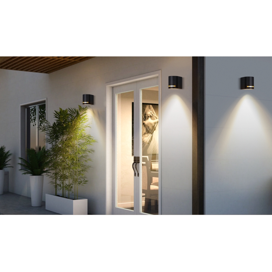 Aigostar - Kültéri fali lámpa 1xGU10/35W/230V fekete IP54