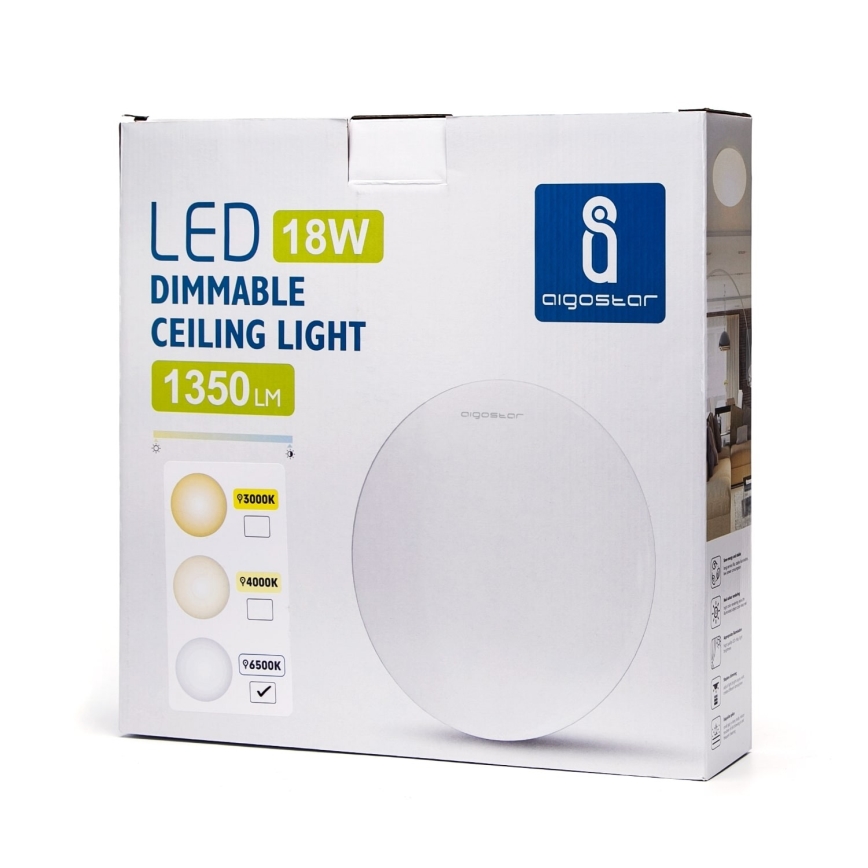 Aigostar - LED Dimmelhető mennyezeti lámpa LED/18W/230V 6500K