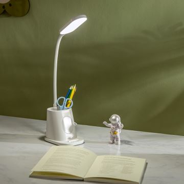 Aigostar - LED Dimmelhető tölthető asztali lámpa LED/2,8W/5V 1800mAh 3000/5000K fehér