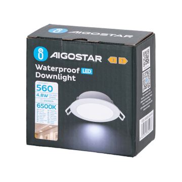 Aigostar - LED Fürdőszobai beépíthető lámpa LED/4,8W/230V 6500K fehér IP65