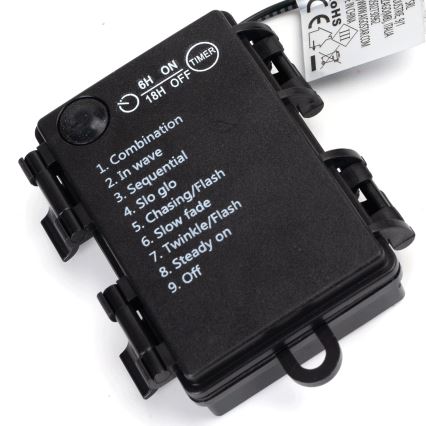 Aigostar - LED Karácsonyi kültéri lánc 100xLED/8 funkció/3xAA 10,3m IP44 hideg fehér