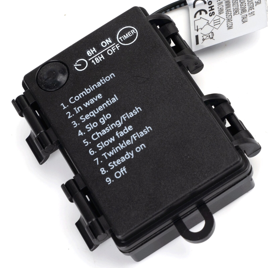 Aigostar - LED Karácsonyi kültéri lánc 100xLED/8 funkció/3xAA 10,3m IP44 hideg fehér