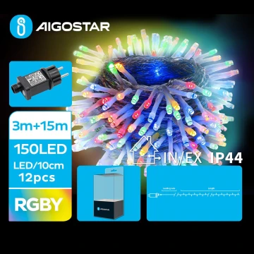 Aigostar - LED Karácsonyi kültéri lánc 150xLED/8 funkció 18m IP44 többszínű