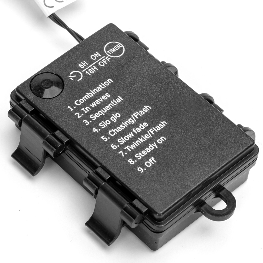 Aigostar - LED Karácsonyi kültéri lánc 200xLED/8 funkció/3xAA 10,3m IP44 hideg fehér