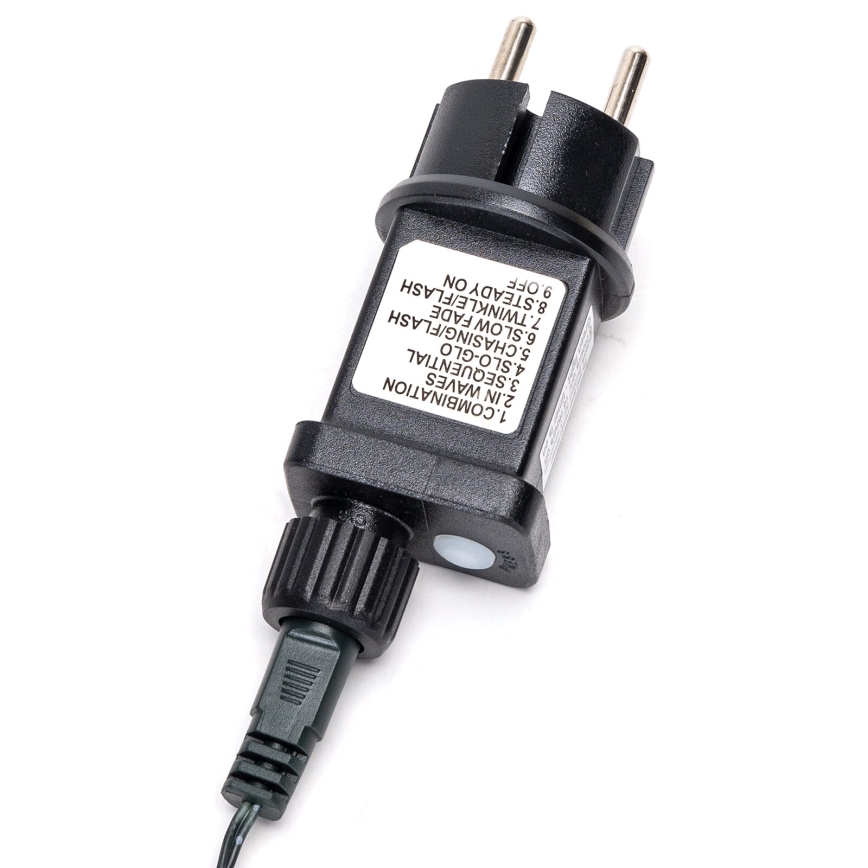 Aigostar - LED kültéri karácsonyi fényfüzér, 200 LED, 8 funkció, 8 m, IP44, hideg fehér