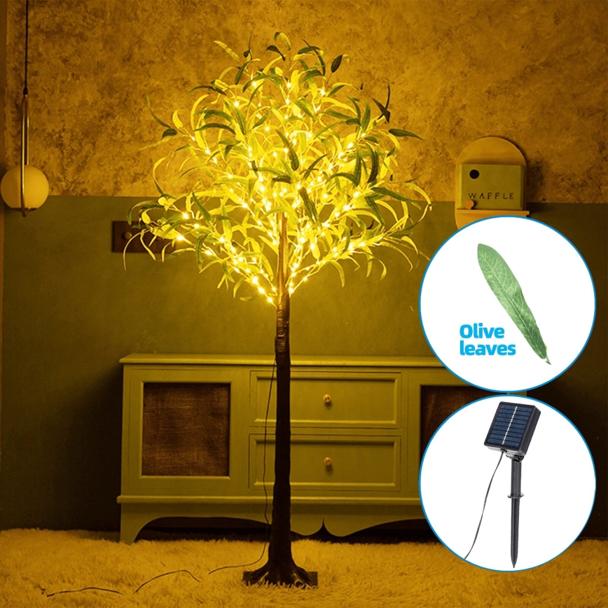 Aigostar - LED napelemes dekoráció 30xLED/2,6m IP65 300 mAh meleg fehér oliva