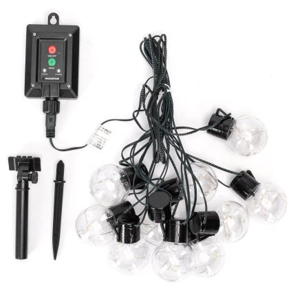 Aigostar - LED napelemes karácsonyi fényfüzér 10xLED/8 funkció 6,5m IP65 500 mAh színes