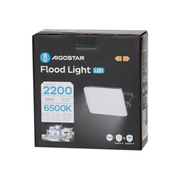 Aigostar - LED Reflektor LED/20W/230V 6500K IP65 fekete