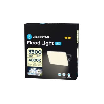 Aigostar - LED Reflektor LED/30W/230V 4000K IP65 fekete