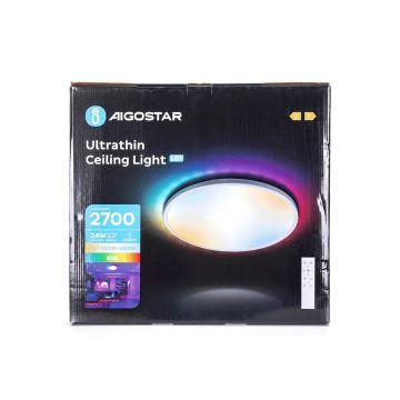 Aigostar - LED RGB Szabályozható fürdőszobai mennyezeti lámpa LED/24W/230V 3000-6500K átm. 42 cm IP44 + távirányítás