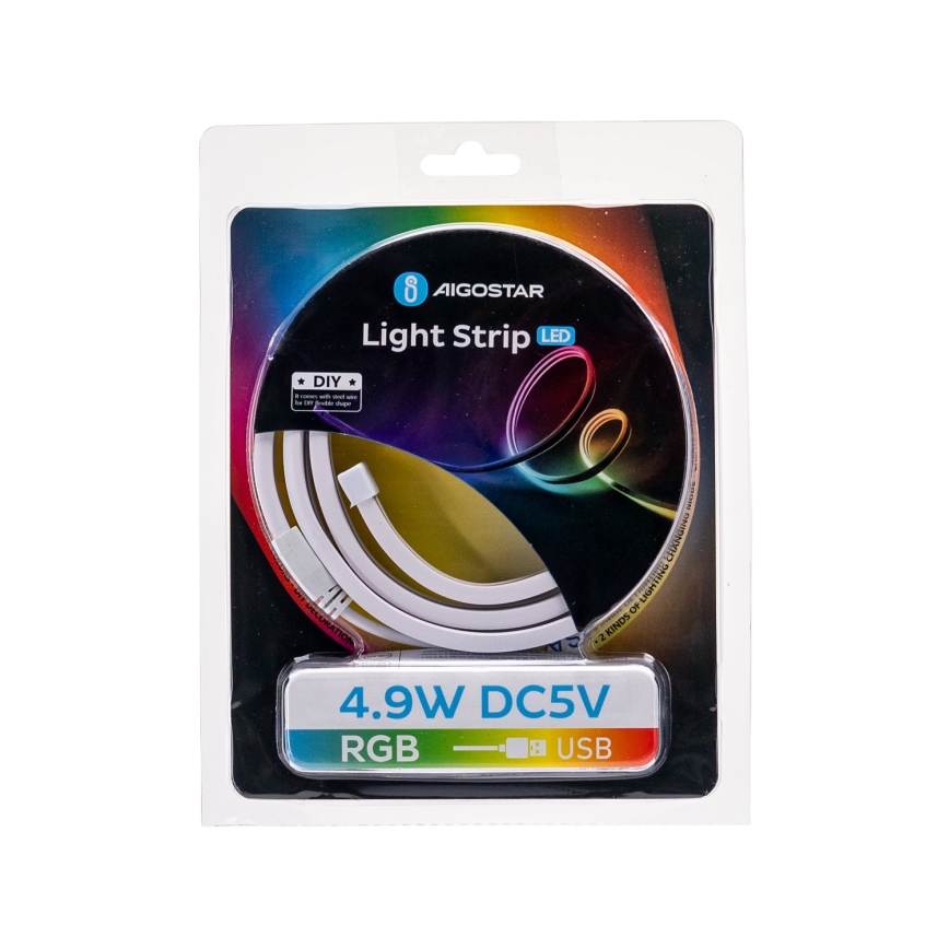 Aigostar - LED RGB szalag 1m LED/4,9W/5V IP65