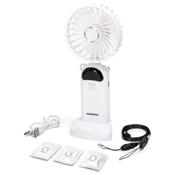 Aigostar - Újratölthető kézi ventilátor 4W/5V 1200mAh fehér