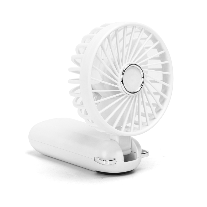 Aigostar - Újratölthető kézi ventilátor 4W/5V 1200mAh fehér