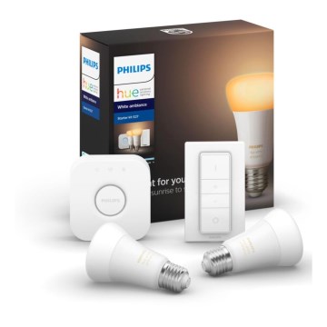 Alapkészlet Philips Hue WHITE AMBIANCE 2xE27 / 8,5W / 230V + csatlakozó eszköz