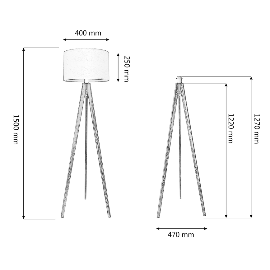 Állólámpa ALBA 1xE27/60W/230V krém/tölgy