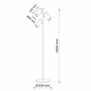 Állólámpa MARIBEL 3xGU10/12W/230V fekete