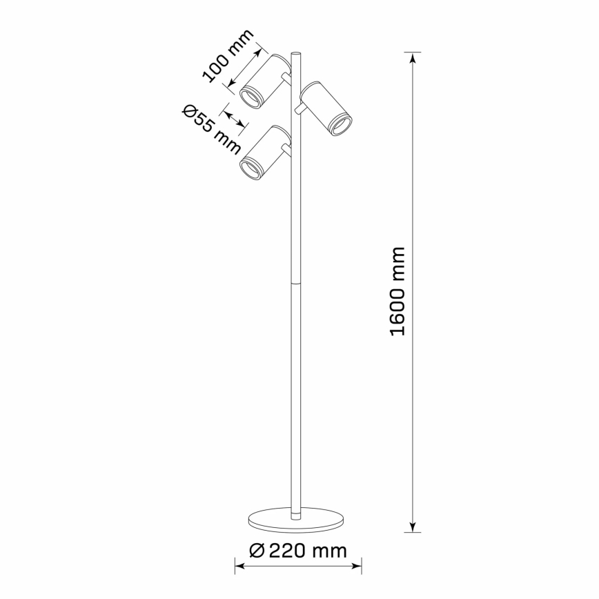 Állólámpa PÁRIZS 3xGU10/12W/230V fekete