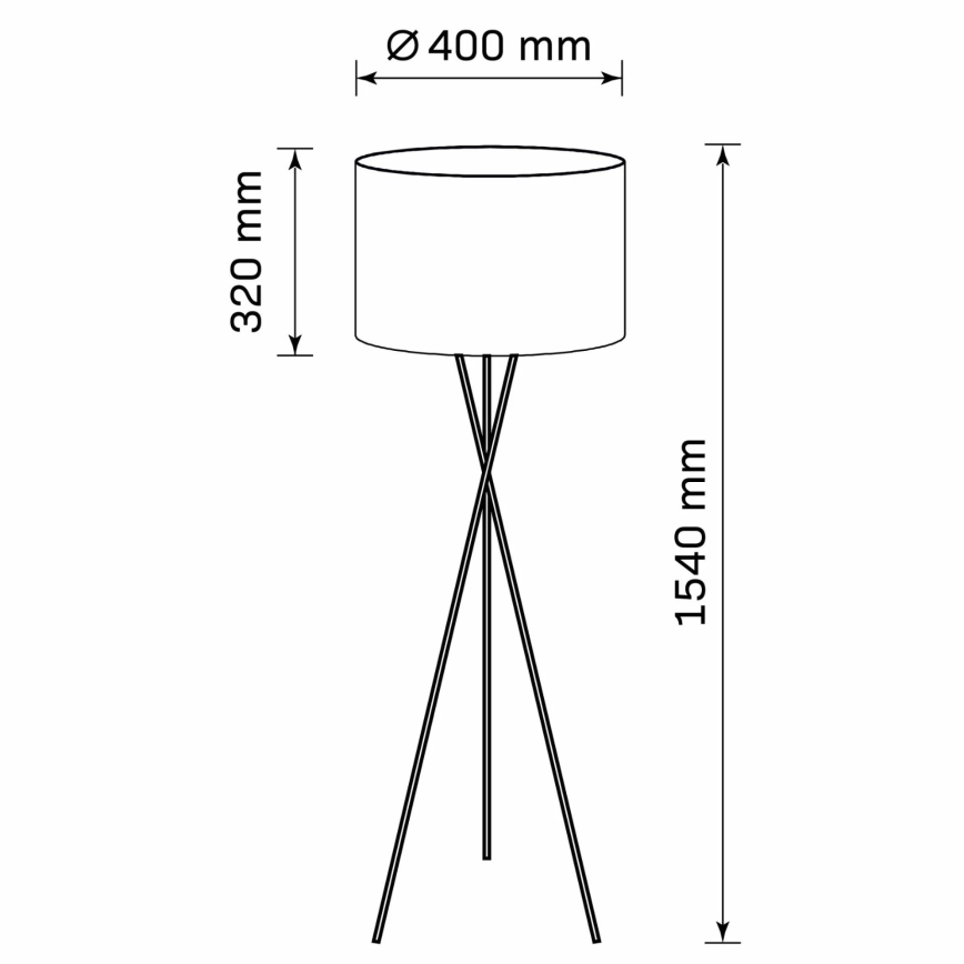 Állólámpa TEKLA 1xE27/20W/230V fekete