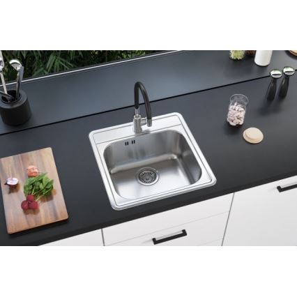 ALVEUS 1151258 - Mosogató MORE 50x49 cm matt acél/szatén