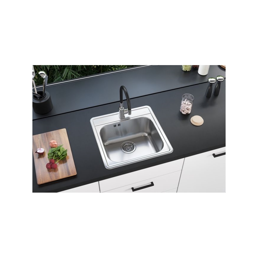 ALVEUS 1151258 - Mosogató MORE 50x49 cm matt acél/szatén