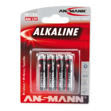 Ansmann 09630 LR03 AAA RED - 4db  - alkáli elem 1,5V