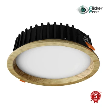APLED - LED Beépíthető lámpa RONDO WOODLINE LED/12W/230V 3000K átm. 20 cm fenyő tömör fa