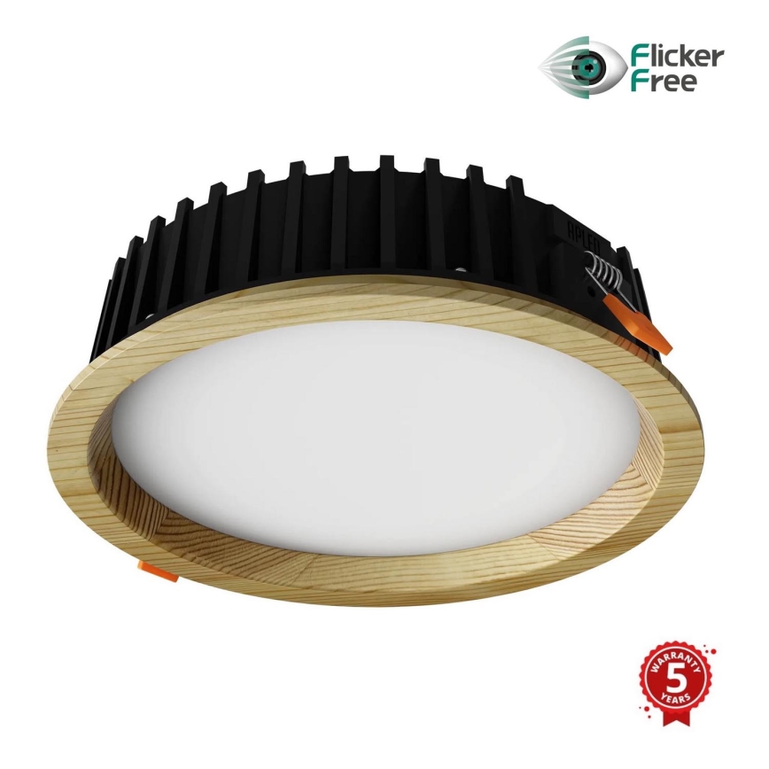 APLED - LED Beépíthető lámpa RONDO WOODLINE LED/12W/230V 4000K átm. 20 cm fenyő tömör fa
