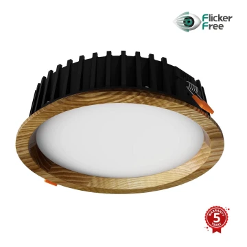 APLED - LED Beépíthető lámpa RONDO WOODLINE LED/12W/230V 4000K átm. 20 cm kőris tömör fa