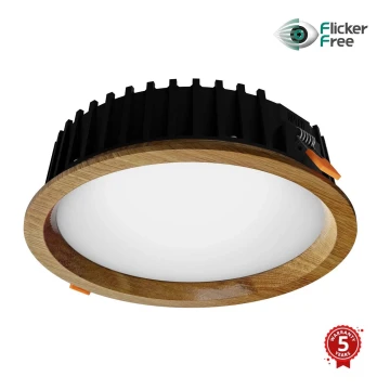 APLED - LED Beépíthető lámpa RONDO WOODLINE LED/12W/230V 4000K átm. 20 cm tölgy tömör fa
