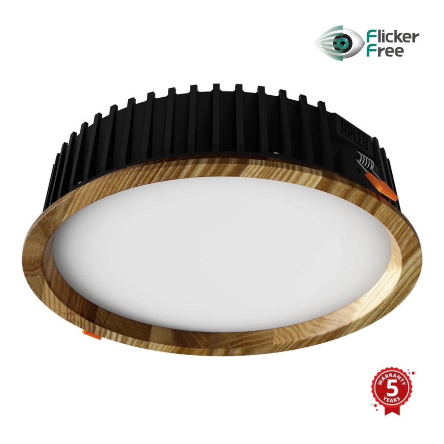 APLED - LED Beépíthető lámpa RONDO WOODLINE LED/18W/230V 4000K átm. 26 cm kőris tömör fa
