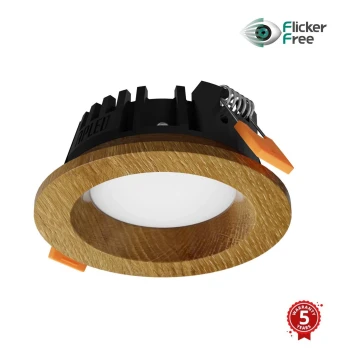 APLED - LED Beépíthető lámpa RONDO WOODLINE LED/3W/230V 3000K átm. 9 cm tölgy tömör fa