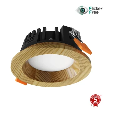 APLED - LED Beépíthető lámpa RONDO WOODLINE LED/3W/230V 4000K átm. 9 cm fenyő tömör fa