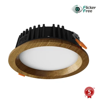 APLED - LED Beépíthető lámpa RONDO WOODLINE LED/6W/230V 3000K átm. 15 cm tölgy tömör fa