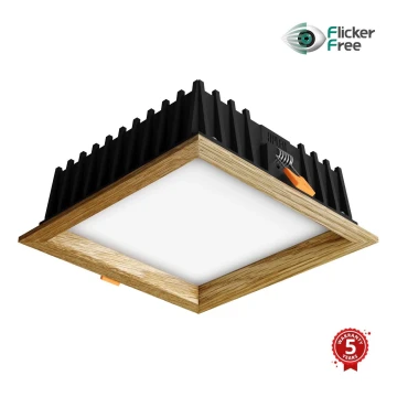 APLED - LED Beépíthető lámpa SQUARE WOODLINE LED/12W/230V 3000K 17x17 cm tölgy tömör fa