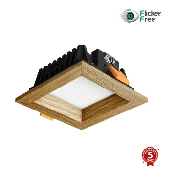 APLED - LED Beépíthető lámpa SQUARE WOODLINE LED/3W/230V 3000K 9x9 cm tölgy tömör fa