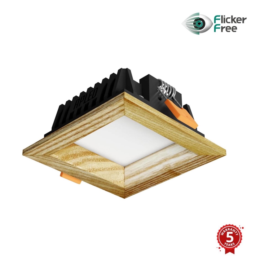APLED - LED Beépíthető lámpa SQUARE WOODLINE LED/3W/230V 4000K 9x9 cm kőris tömör fa
