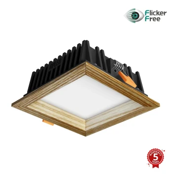 APLED - LED Beépíthető lámpa SQUARE WOODLINE LED/6W/230V 3000K 12x12 cm kőris tömör fa