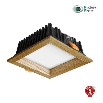 APLED - LED Beépíthető lámpa SQUARE WOODLINE LED/6W/230V 3000K 12x12 cm tölgy tömör fa