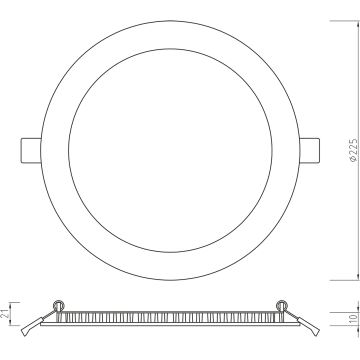 APLED - LED Fürdőszobai beépíthető lámpa PREMIUM RONDO LED/10W/230V IP54 225 mm