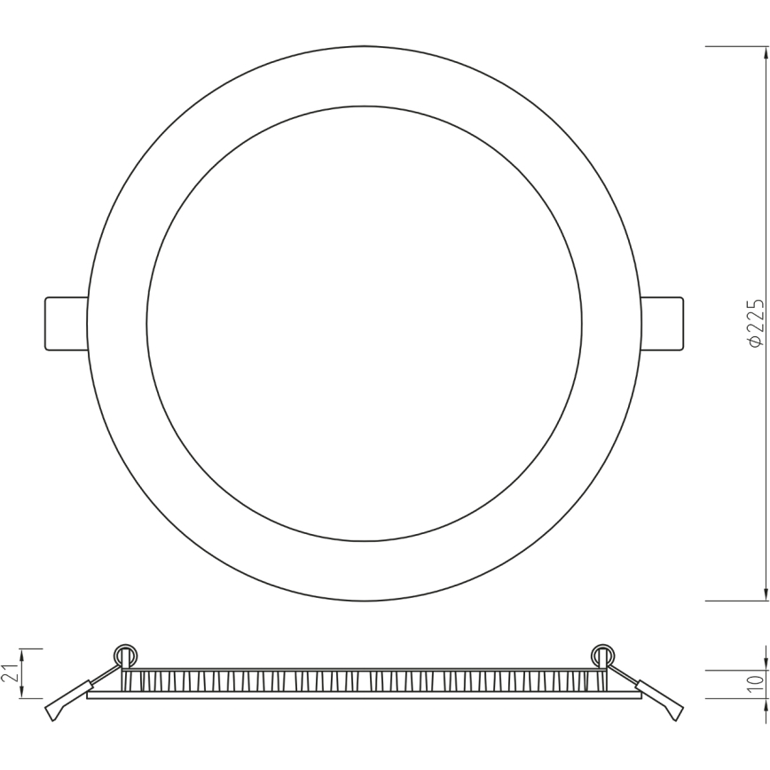 APLED - LED Fürdőszobai beépíthető lámpa PREMIUM RONDO LED/10W/230V IP54 225 mm